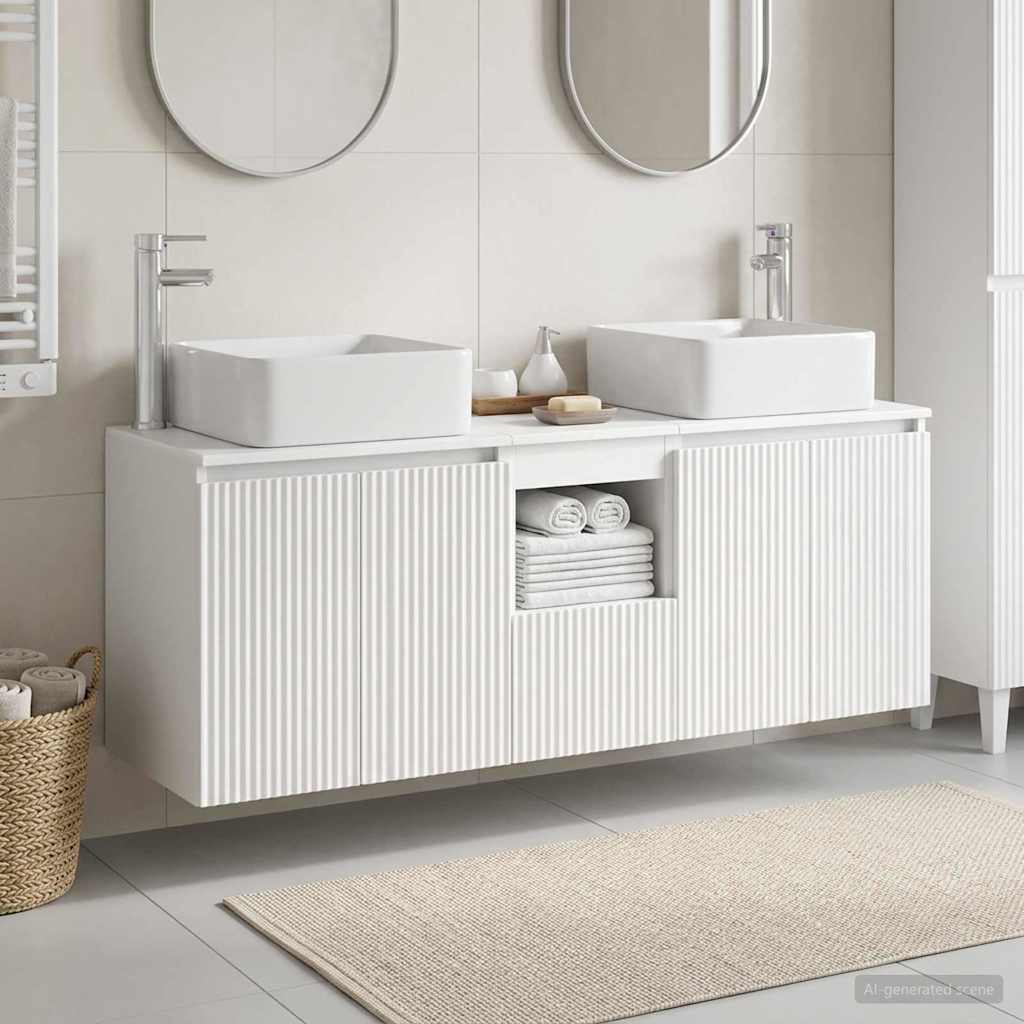 Badevrelsesskabst 3 stk. Hvid 53 x 35 x 63 cm Konstrueret tr
