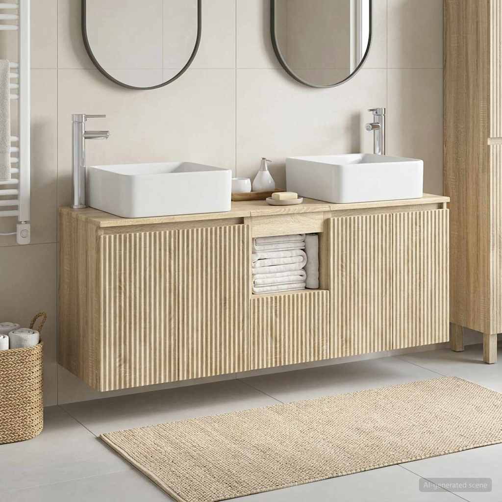 Badevrelsesskabst 3 stk. Sonoma-eg 53 x 35 x 63 cm