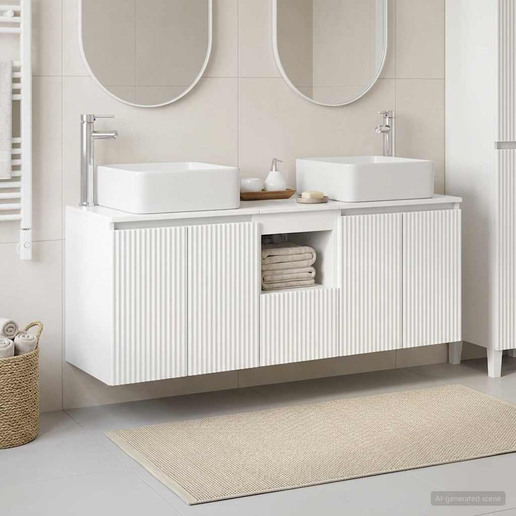 Badevrelsesskabst 3 stk. Hvid hjglans 53 x 35 x 63 cm