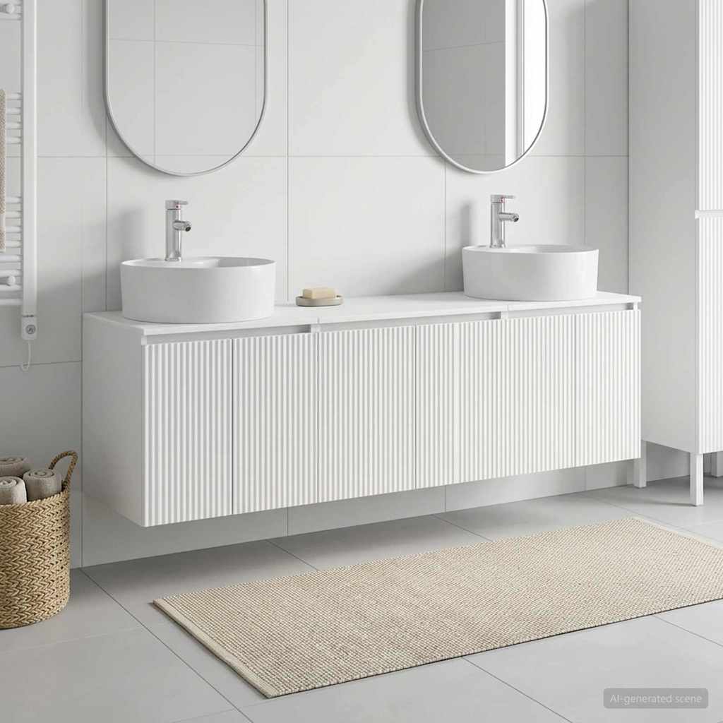 Badevrelsesskabst 3 stk. Hvid 49,5 x 44,5 x 65 cm