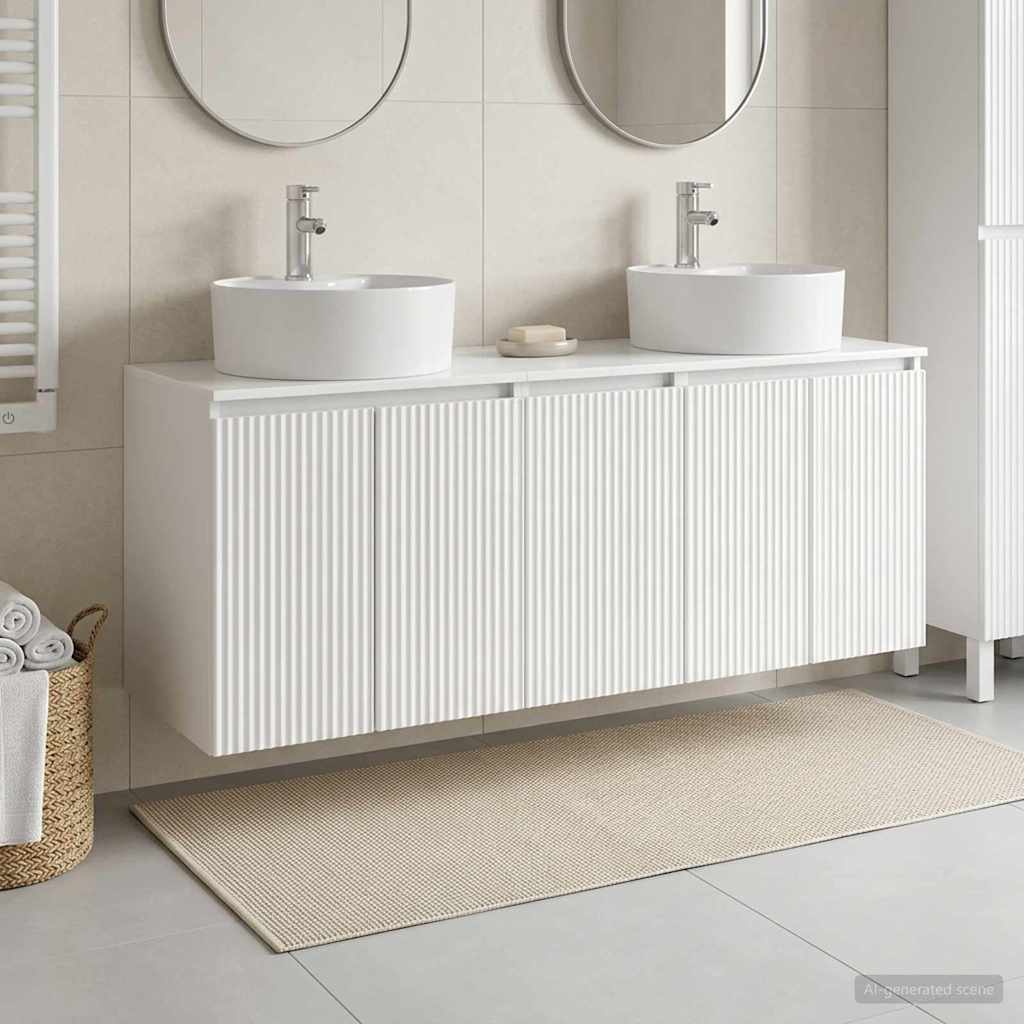 Badevrelsesskabst 3 stk. Hvid hjglans 49,5 x 44,5 x 65 cm