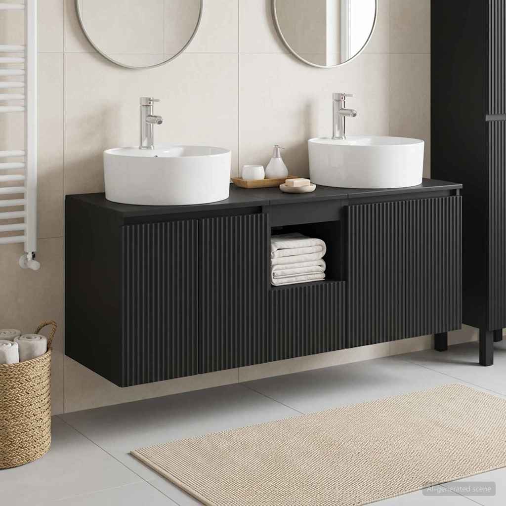 Badevrelsesskabst 3 stk. Sort 49,5 x 44,5 x 65 cm