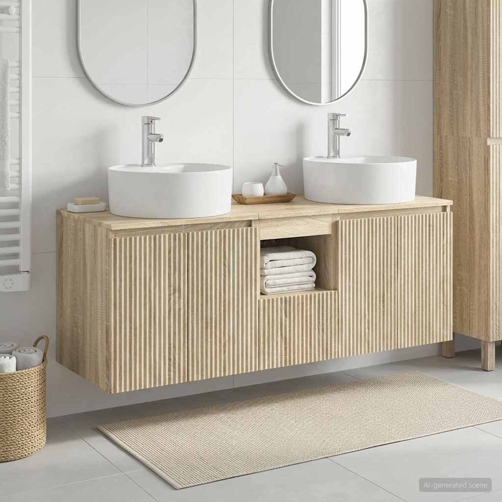 Badevrelsesskabst 3 stk. Sonoma-eg 49,5 x 44,5 x 65 cm