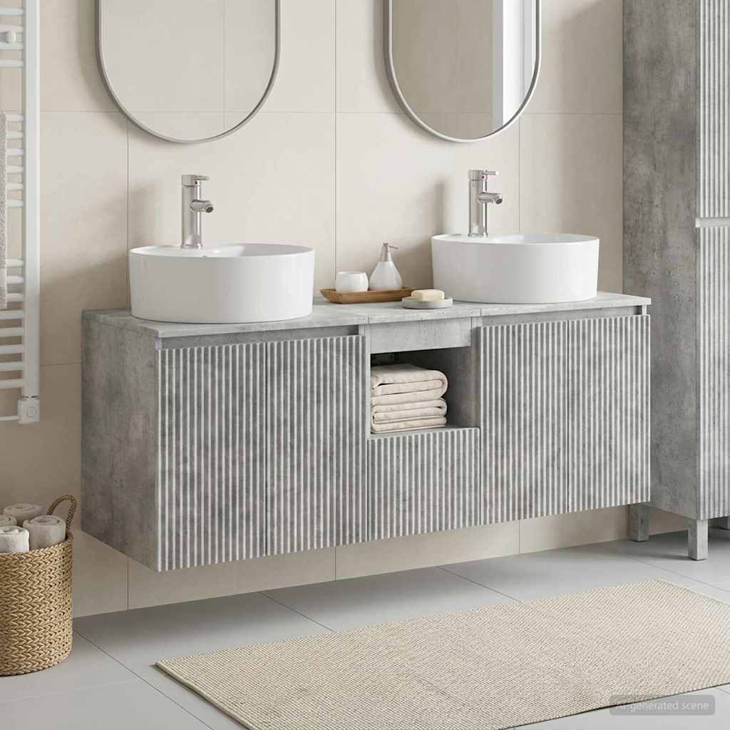 Badevrelsesskabst 3 stk. Betongr 49,5 x 44,5 x 65 cm