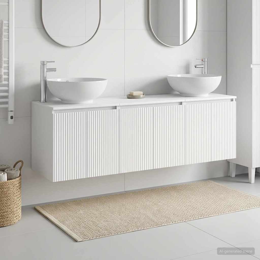 Badevrelsesskabst 3 stk. Hvid 49,5 x 44,5 x 65 cm