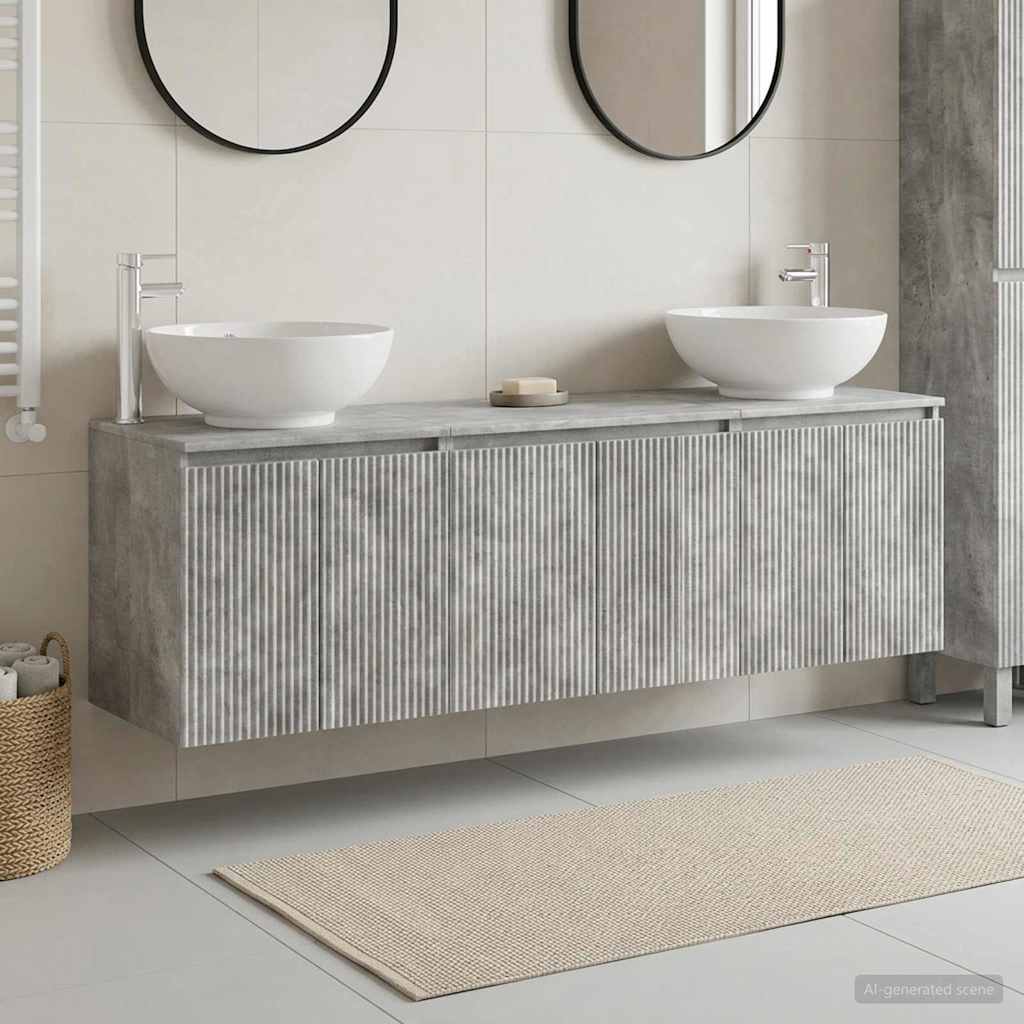 Badevrelsesskabst 3 stk. Betongr 49,5 x 44,5 x 65 cm