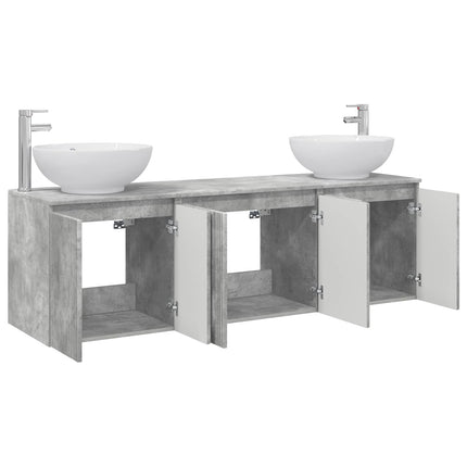 Badeværelsesskabsæt 3 stk. Betongrå 49,5 x 44,5 x 65 cm