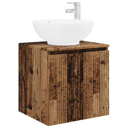 Badeværelsesskabsæt 3 stk. Gammelt træ 49,5 x 44,5 x 65 cm