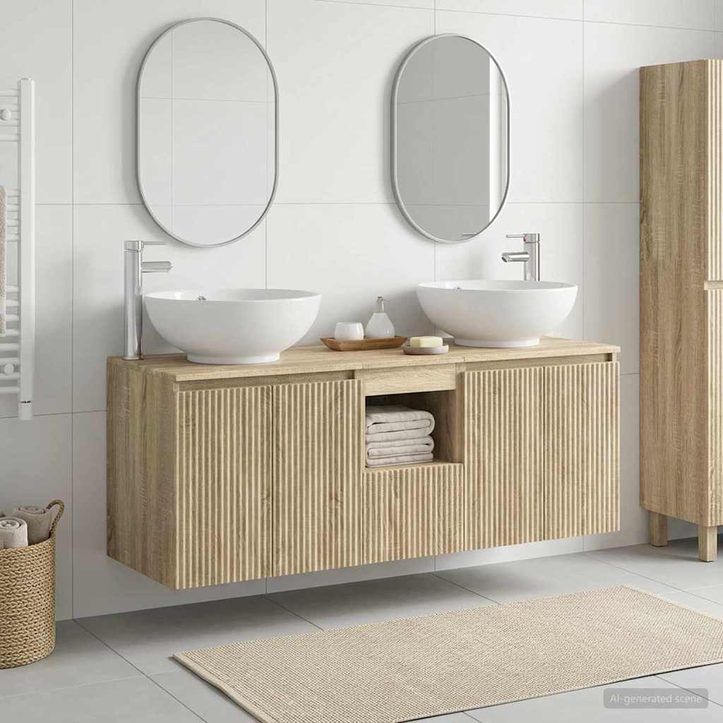 Badevrelsesskabst 3 stk. Sonoma-eg 49,5 x 44,5 x 65 cm