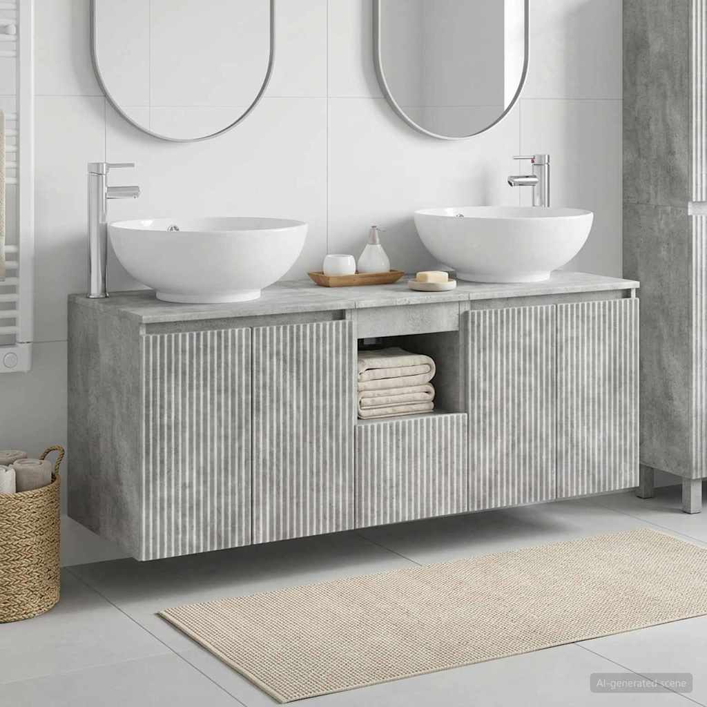 Badevrelsesskabst 3 stk. Betongr 49,5 x 44,5 x 65 cm
