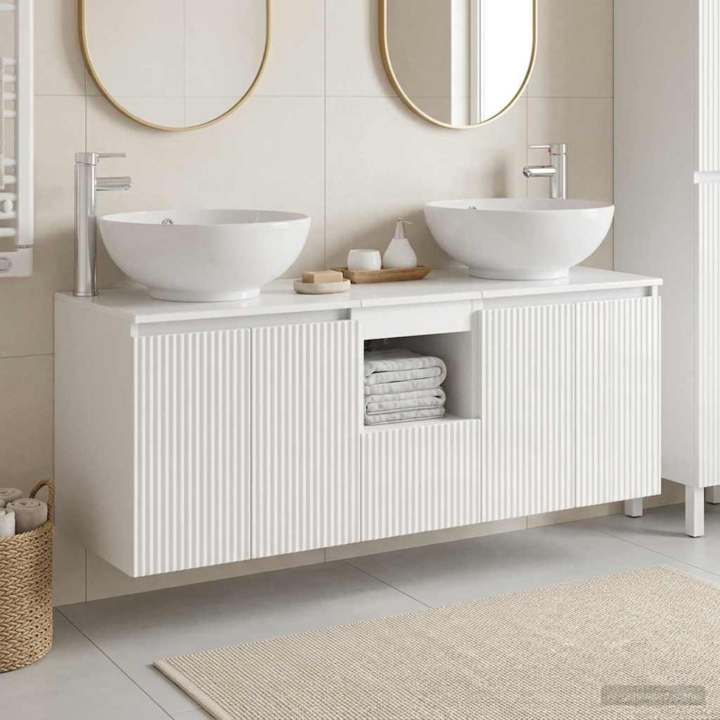 Badevrelsesskabst 3 stk. Hvid hjglans 49,5 x 44,5 x 65 cm