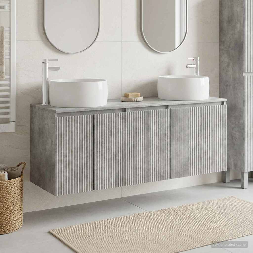 Badevrelsesskabst 3 stk. Betongr 49,5 x 44,5 x 66 cm