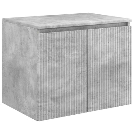 Badeværelsesskabsæt 3 stk. Betongrå 49,5 x 44,5 x 66 cm