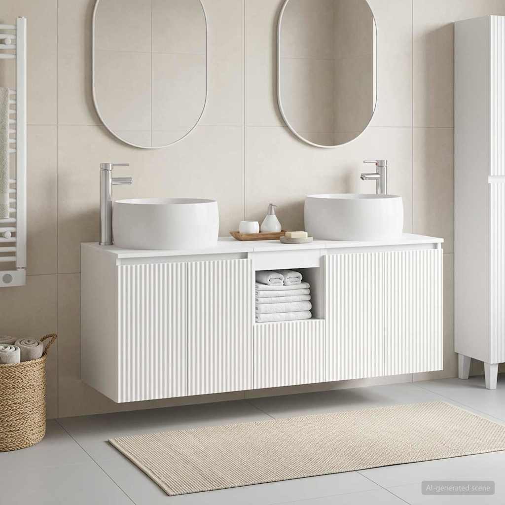 Badevrelsesskabst 3 stk. Hvid 49,5 x 44,5 x 66 cm