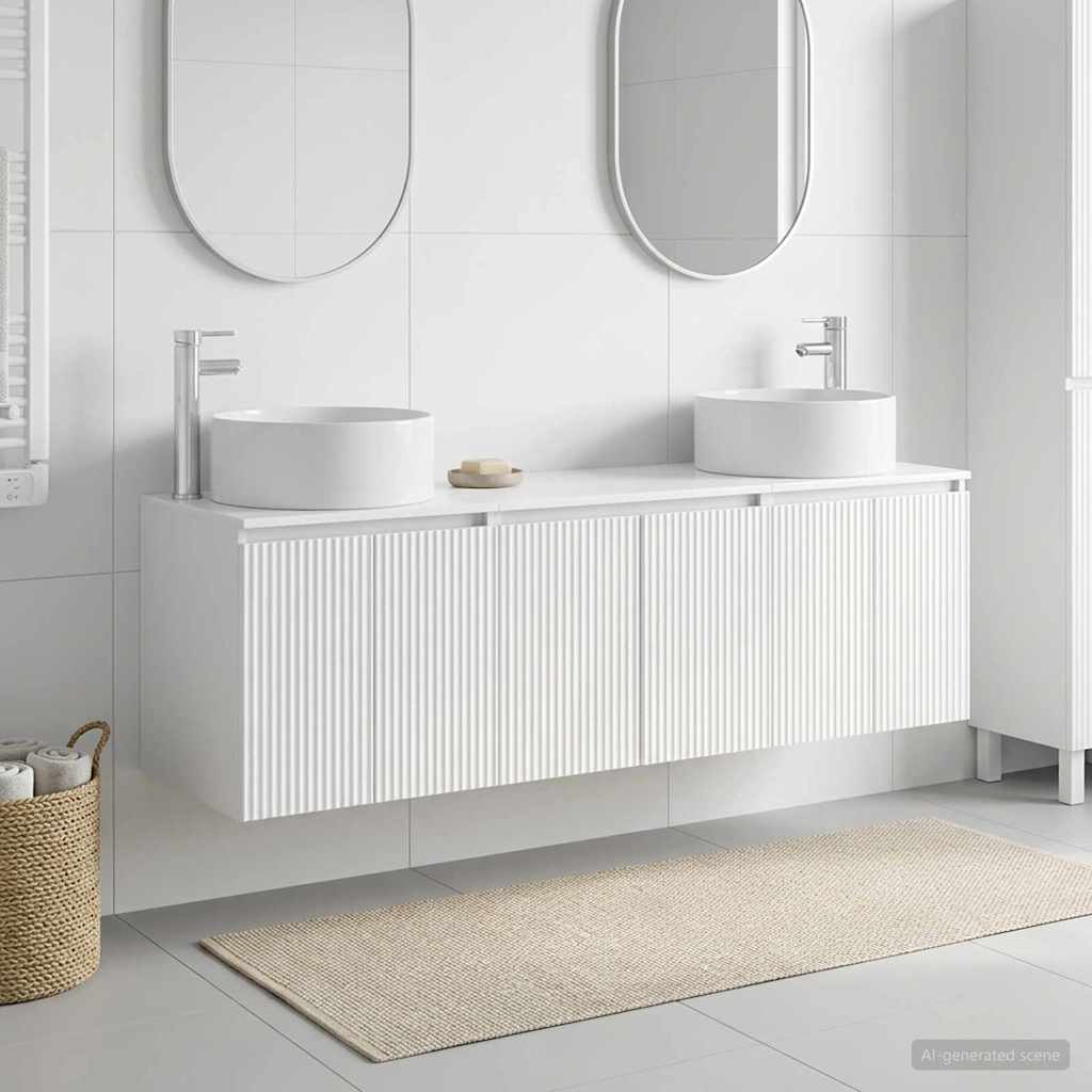 Badevrelsesskabst 3 stk. Hvid hjglans 49,5 x 44,5 x 65,5 cm