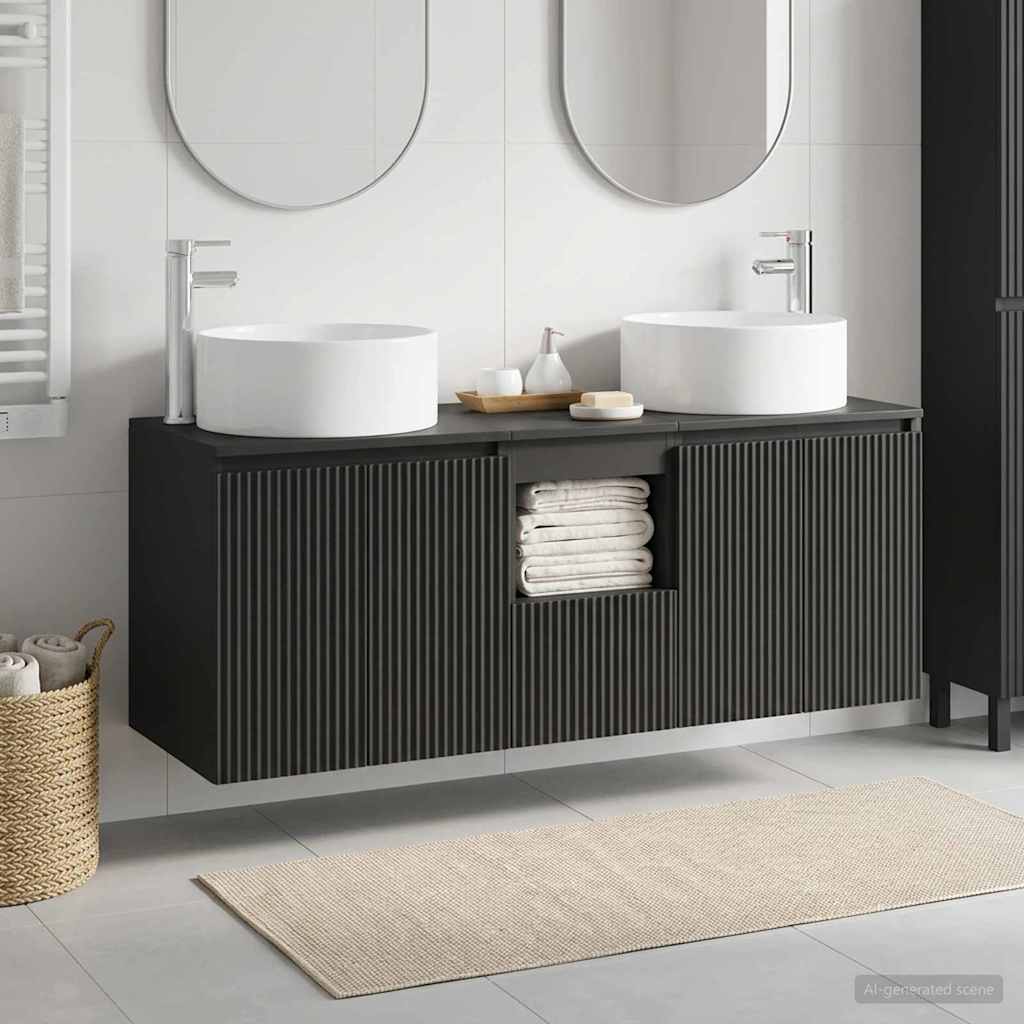 Badevrelsesskabst 3 stk. Sort 49,5 x 44,5 x 65,5 cm