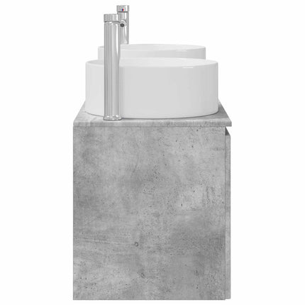 Badeværelsesskabsæt 3 stk. Betongrå 49,5 x 44,5 x 65,5 cm