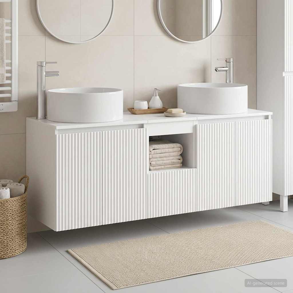 Badevrelsesskabst 3 stk. Hvid hjglans 49,5 x 44,5 x 65,5 cm