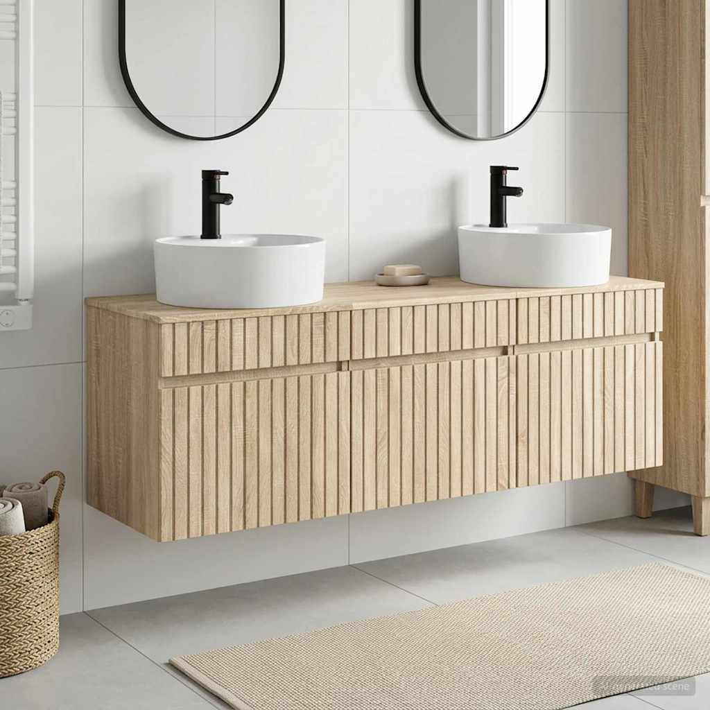 Badevrelsesskabst 3 stk. Sonoma-eg 49 x 44,5 x 65 cm