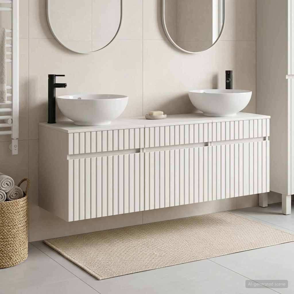 Badevrelsesskabst 3 stk. Hvid 49 x 44,5 x 66,5 cm