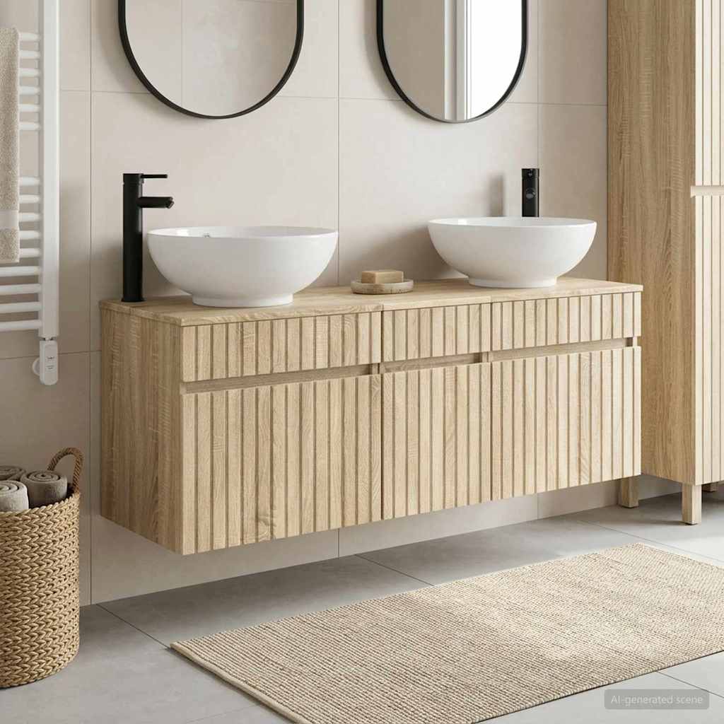 Badevrelsesskabst 3 stk. Sonoma-eg 49 x 44,5 x 66,5 cm