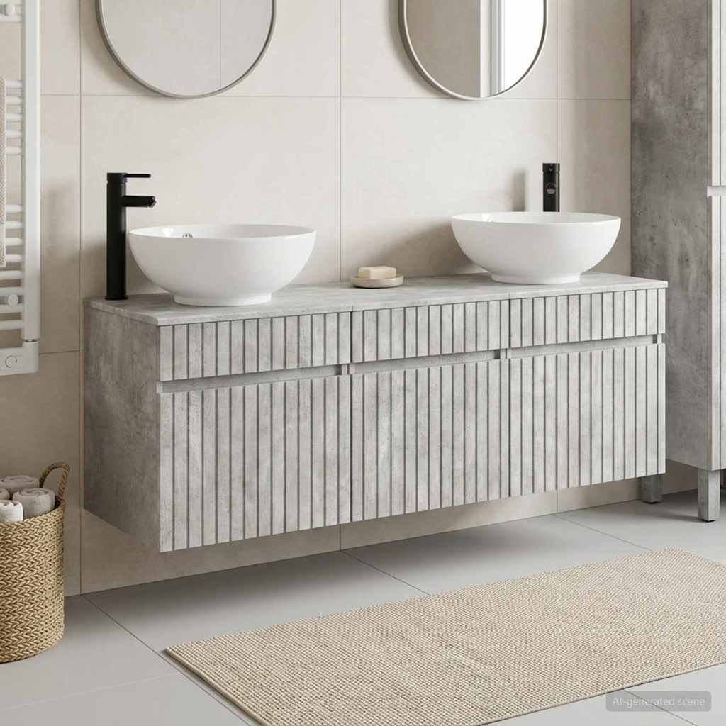 Badevrelsesskabst 3 stk. Betongr 49 x 44,5 x 66,5 cm