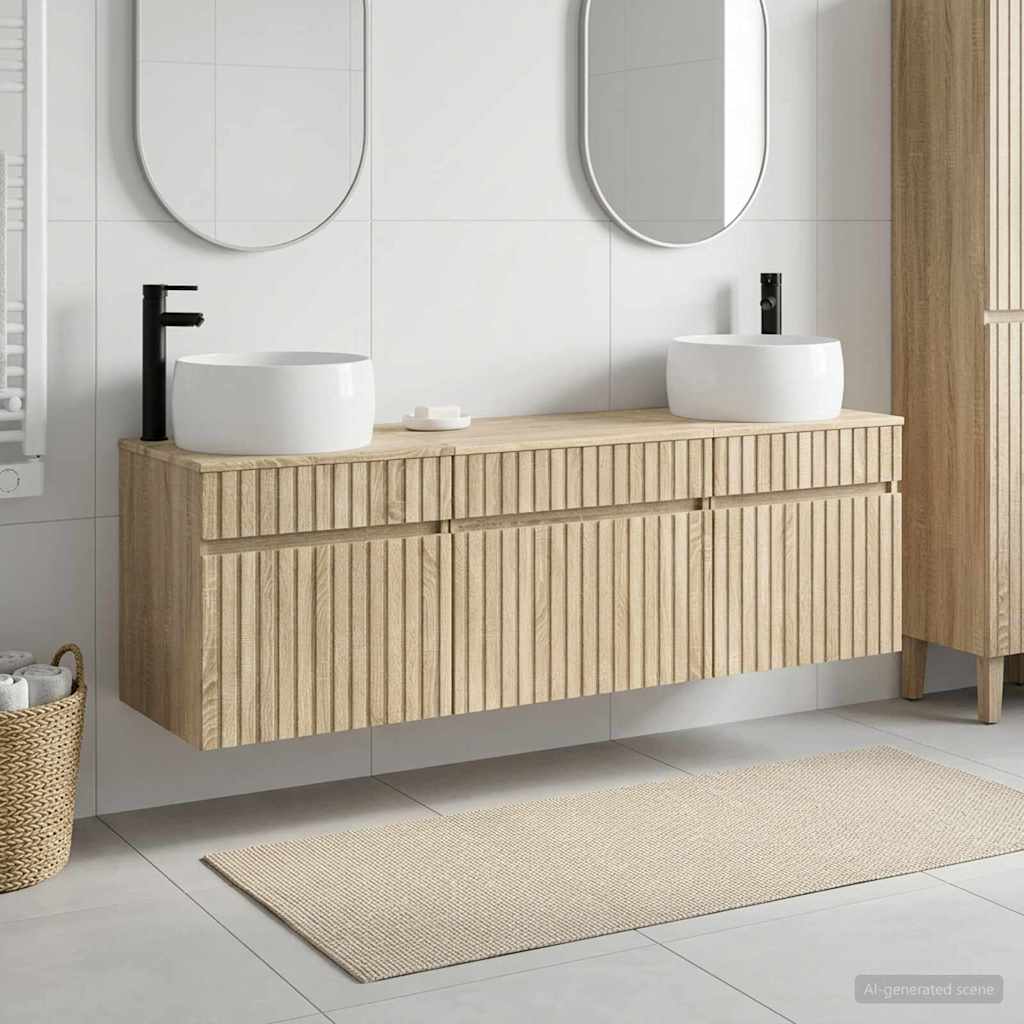 Badevrelsesskabst 3 stk. Sonoma-eg 49 x 44,5 x 66 cm