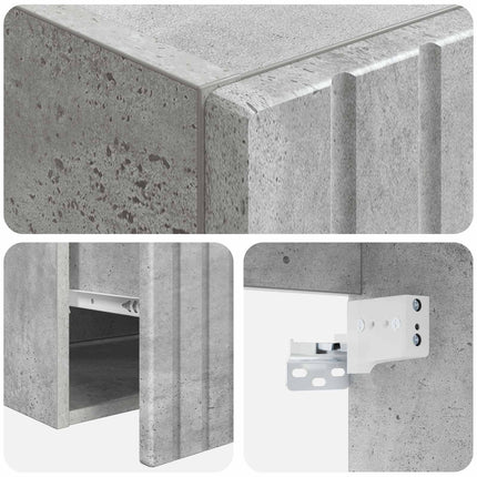 Badeværelsesskabsæt 3 stk. Betongrå 49 x 44,5 x 66 cm