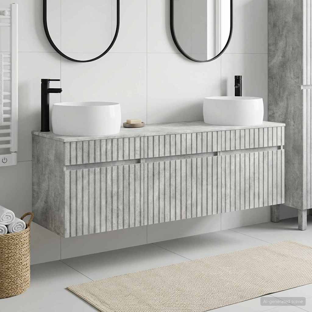 Badevrelsesskabst 3 stk. Betongr 49 x 44,5 x 66 cm