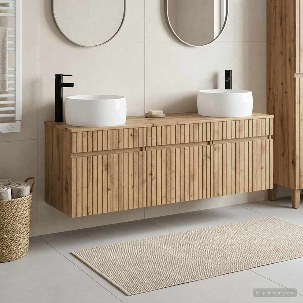 Badevrelsesskabst 3 stk. Artisan-eg 49 x 44,5 x 66 cm