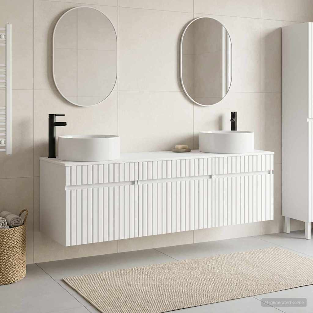 Badevrelsesskabst 3 stk. Hvid 49 x 44,5 x 65,5 cm