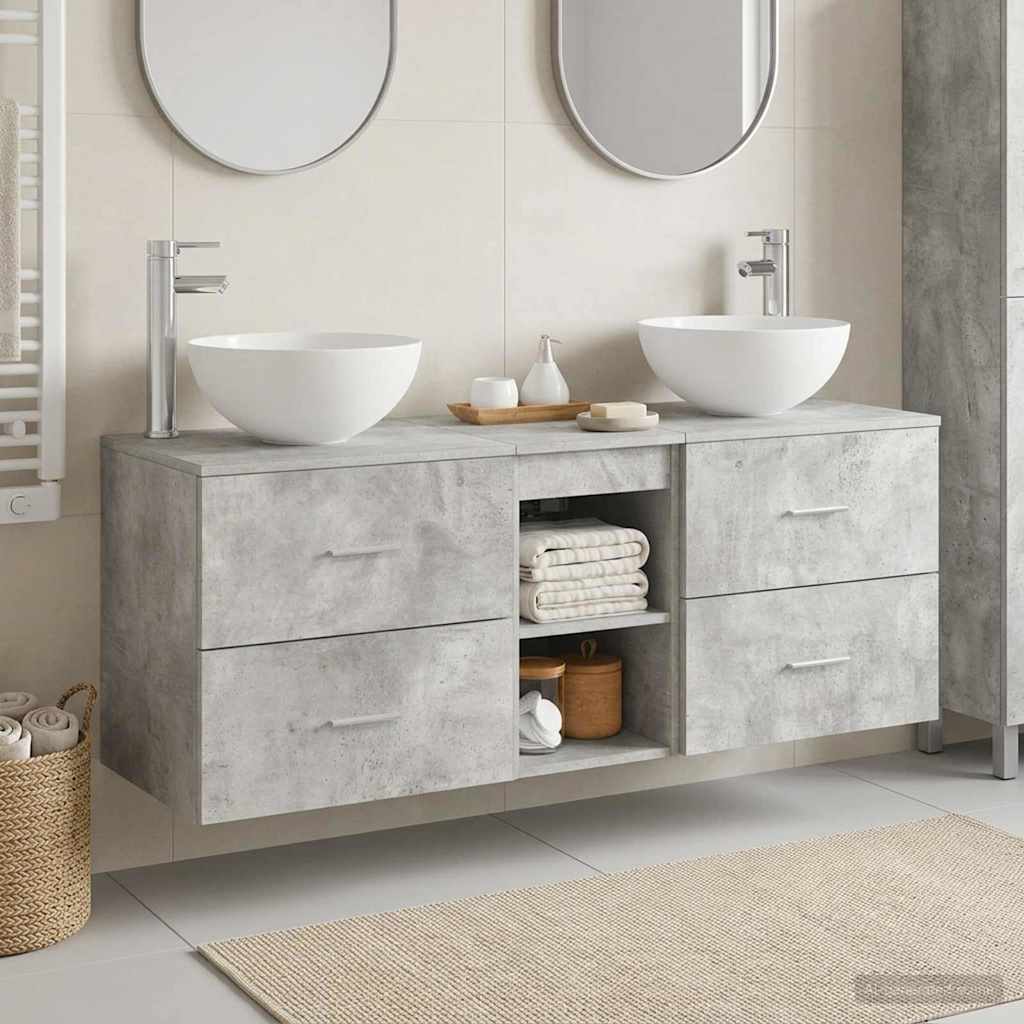 Badevrelsesskabst 3 stk. Betongr 49,5 x 35 x 63 cm