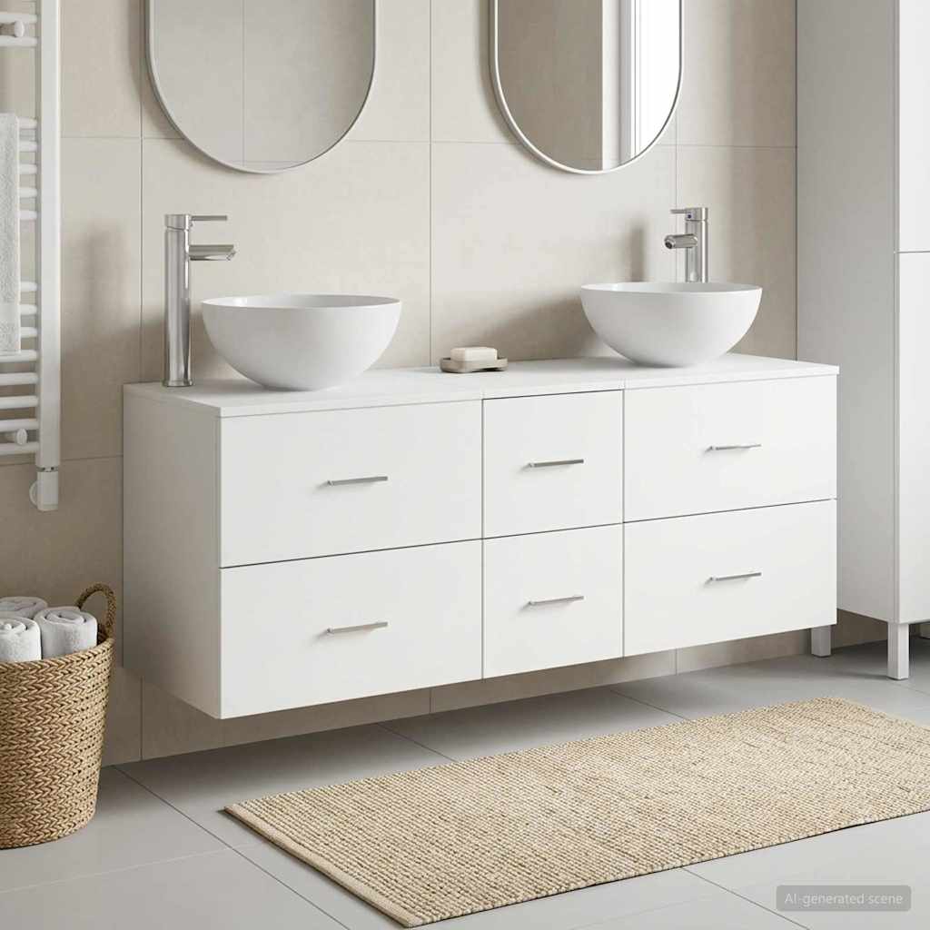 Badevrelsesskabst 3 stk. Hvid 49,5 x 35 x 63 cm