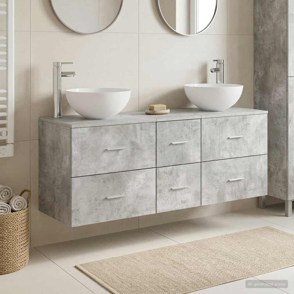 Badevrelsesskabst 3 stk. Betongr 49,5 x 35 x 63 cm