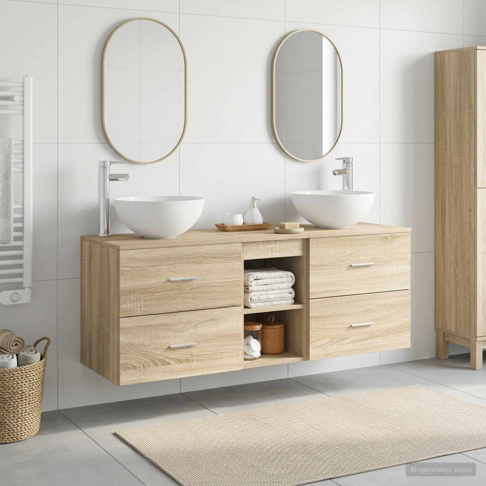 Badevrelsesskabst 3 stk. Sonoma-eg 49,5 x 41 x 64,5 cm