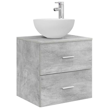 Badeværelsesskabsæt 3 stk. Betongrå 49,5 x 41 x 64,5 cm