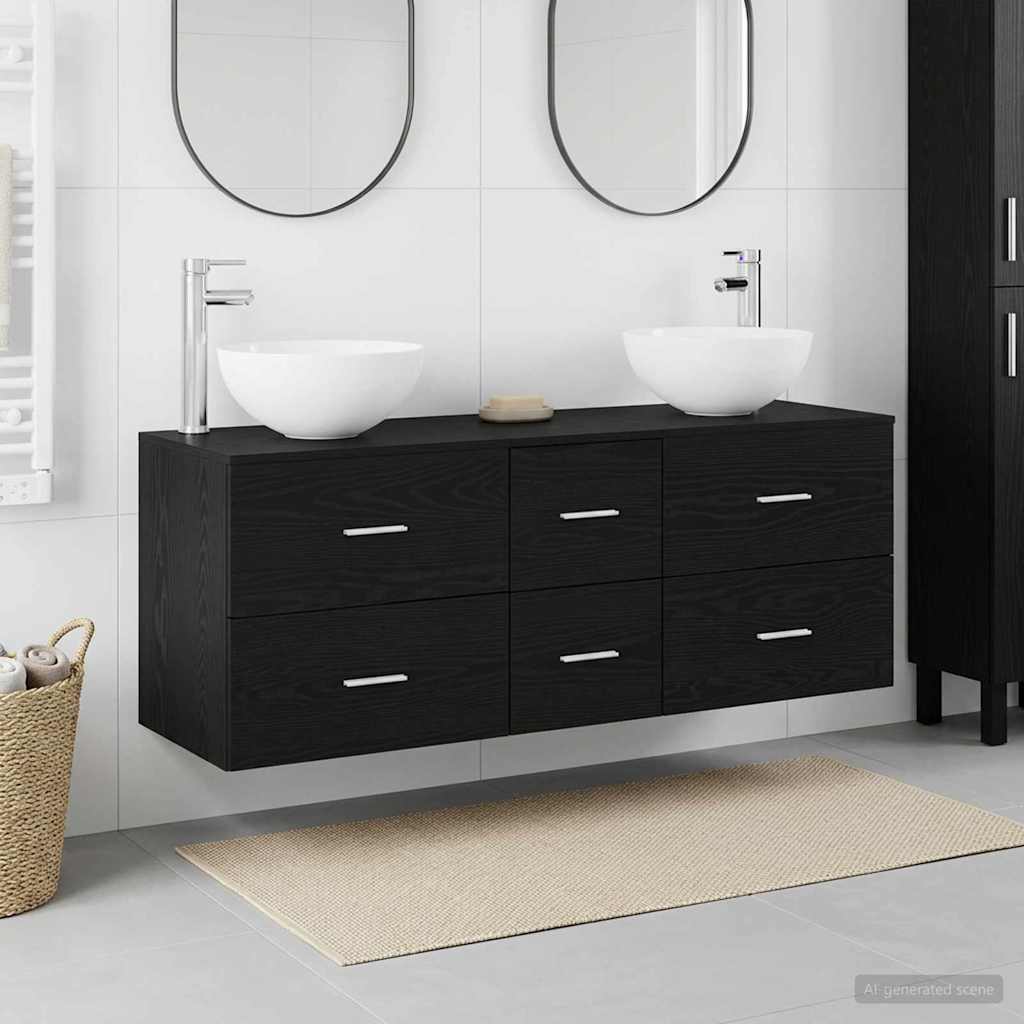 Badevrelsesskabst 3 stk. Sort eg 49,5 x 41 x 64,5 cm