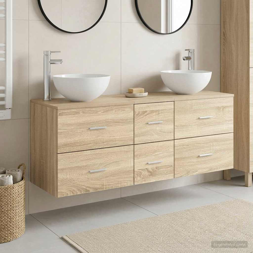 Badevrelsesskabst 3 stk. Sonoma-eg 49,5 x 41 x 64,5 cm