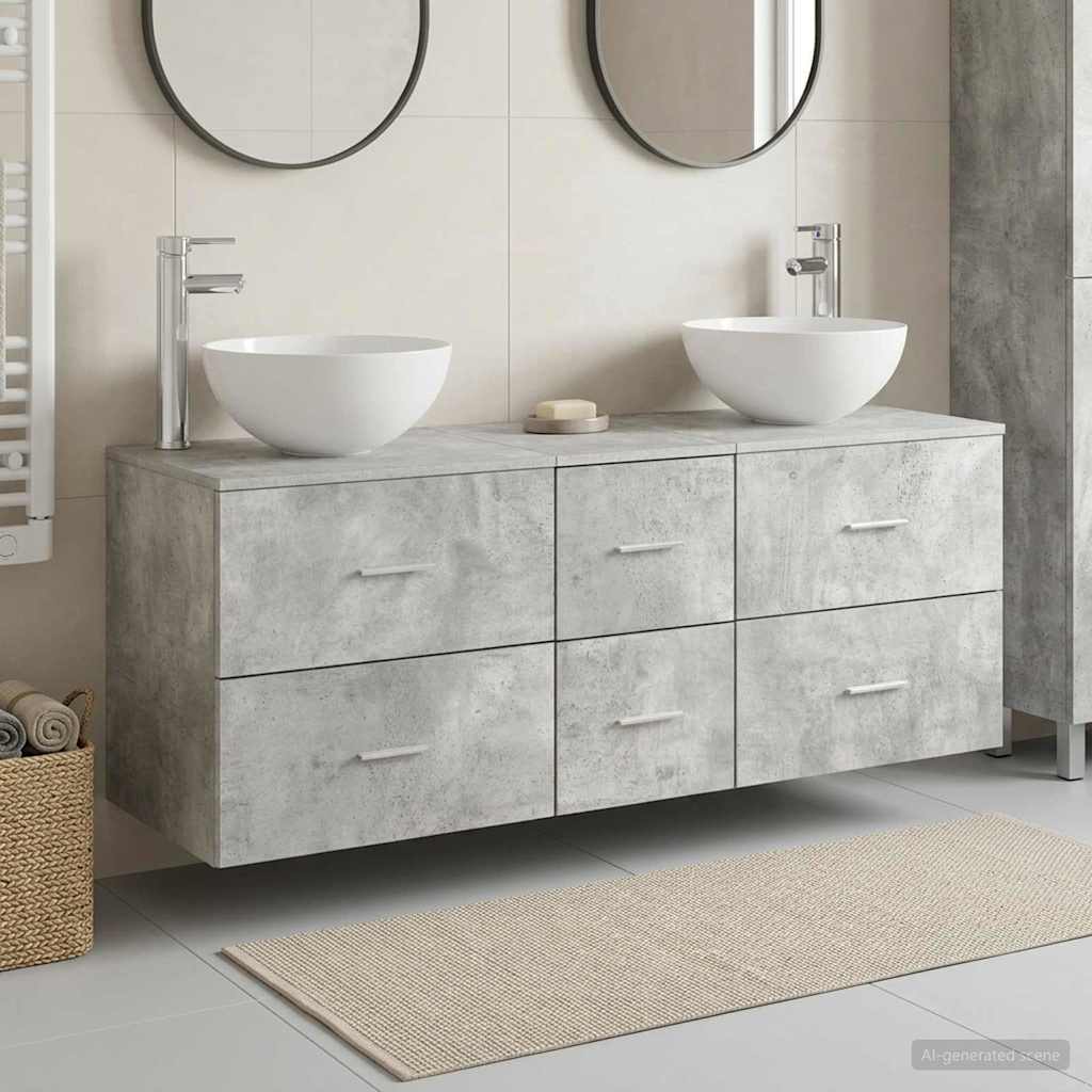 Badevrelsesskabst 3 stk. Betongr 49,5 x 41 x 64,5 cm