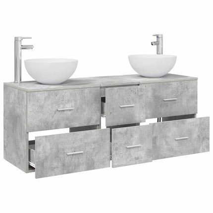 Badeværelsesskabsæt 3 stk. Betongrå 49,5 x 41 x 64,5 cm
