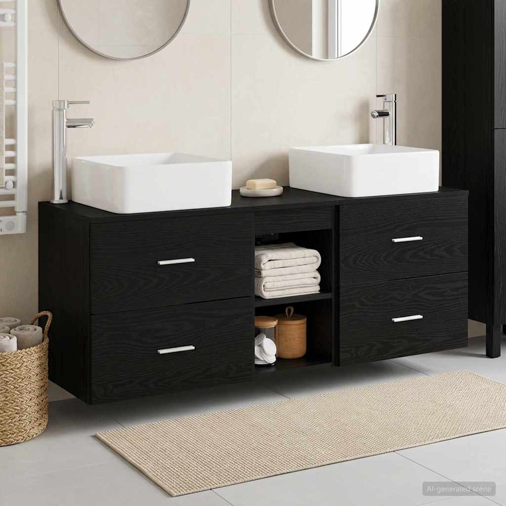 Badevrelsesskabst 3 stk. Sort eg 49,5 x 41 x 63 cm
