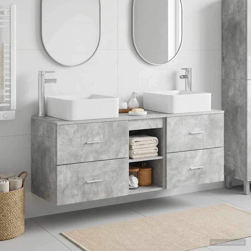 Badevrelsesskabst 3 stk. Betongr 49,5 x 41 x 63 cm