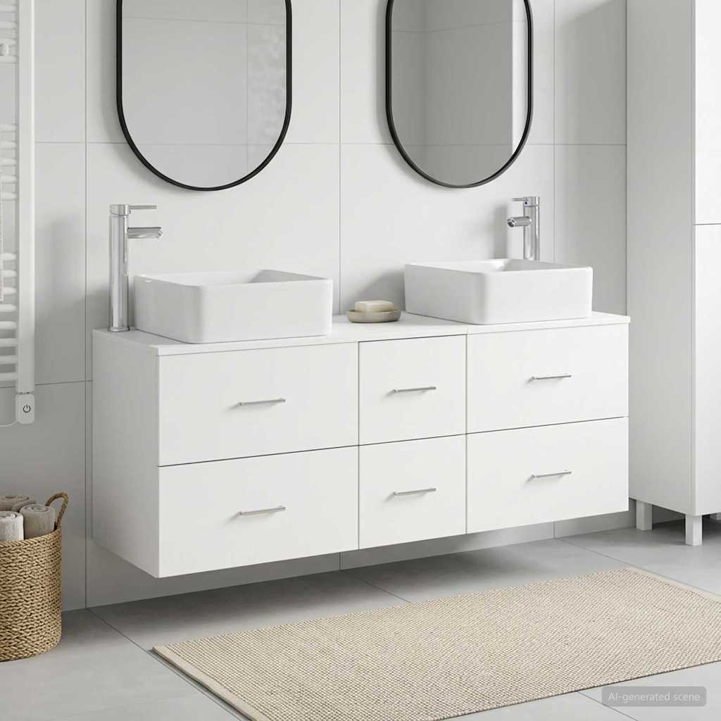 Badevrelsesskabst 3 stk. Hvid 49,5 x 41 x 63 cm