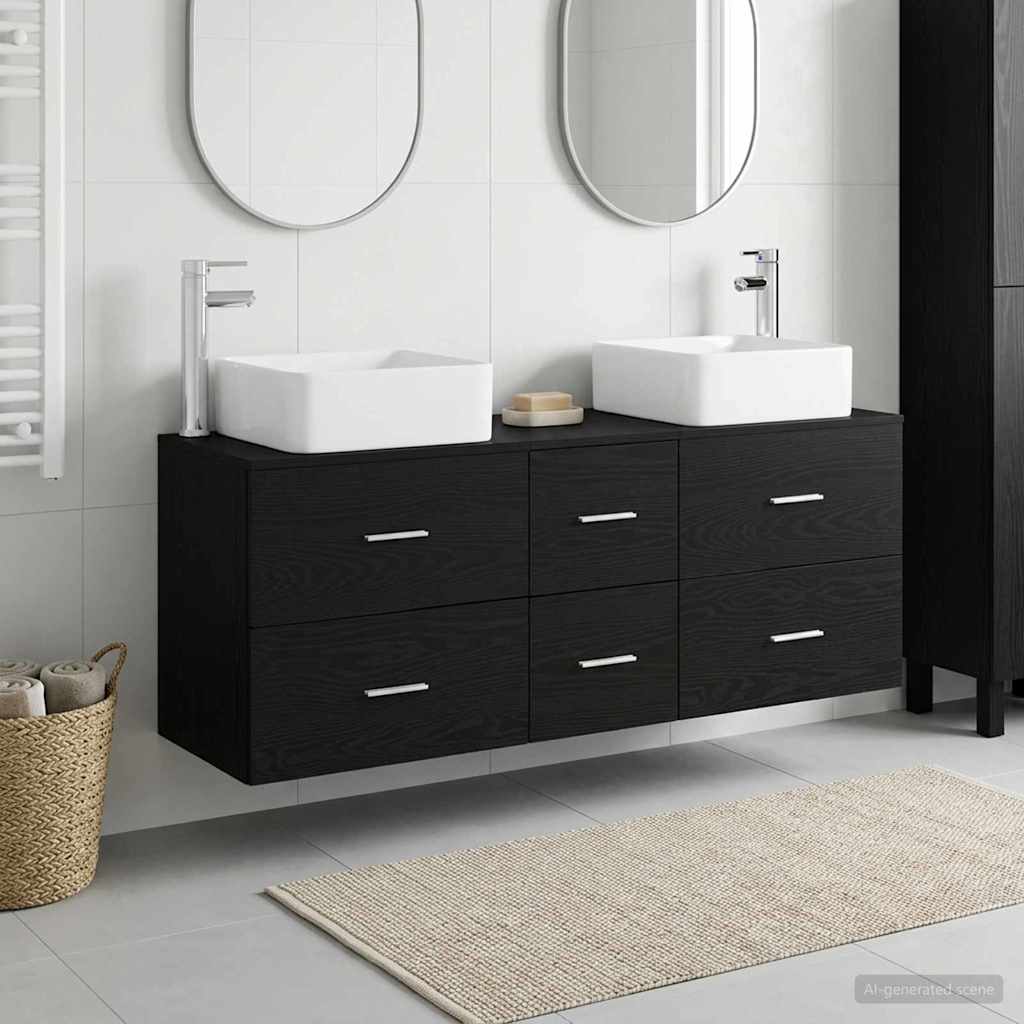Badevrelsesskabst 3 stk. Sort 49,5 x 41 x 63 cm