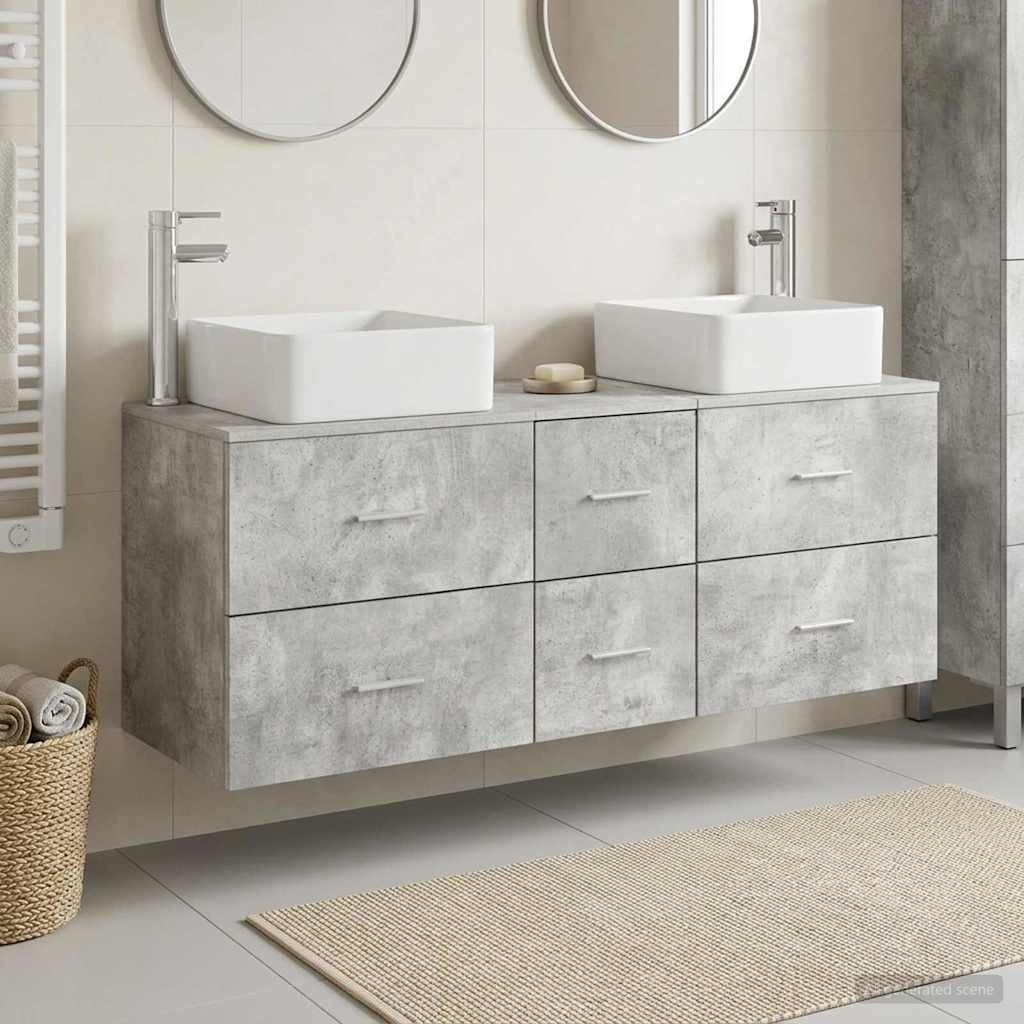 Badevrelsesskabst 3 stk. Betongr 49,5 x 41 x 63 cm