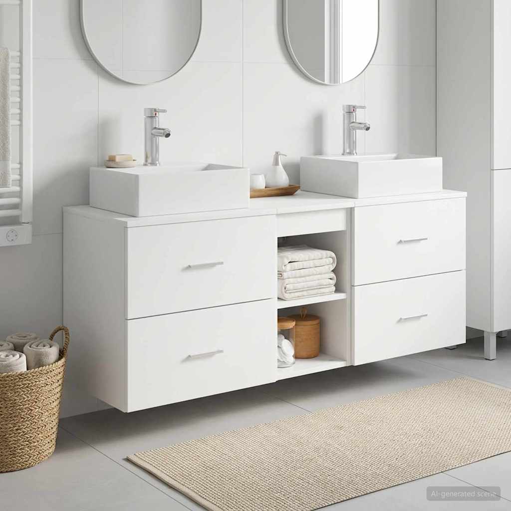 Badevrelsesskabst 3 stk. Hvid 49,5 x 41 x 62,5 cm
