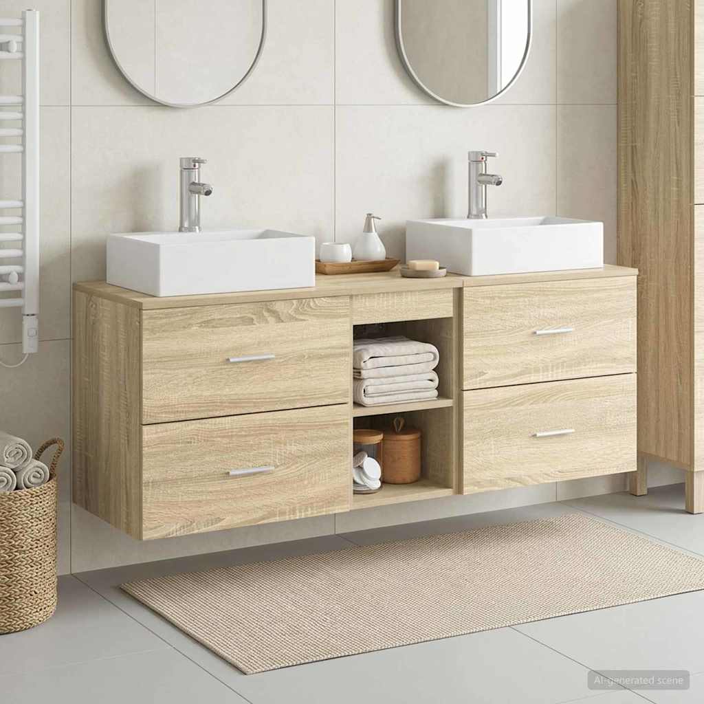 Badevrelsesskabst 3 stk. Sonoma-eg 49,5 x 41 x 62,5 cm