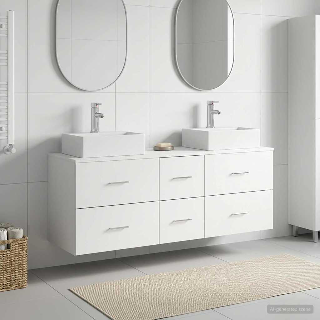 Badevrelsesskabst 3 stk. Hvid 49,5 x 41 x 62,5 cm