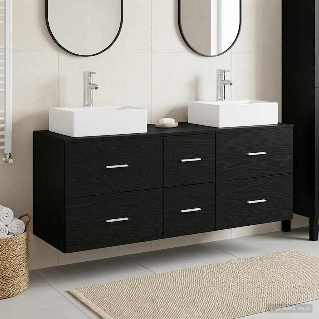 Badevrelsesskabst 3 stk. Sort 49,5 x 41 x 62,5 cm