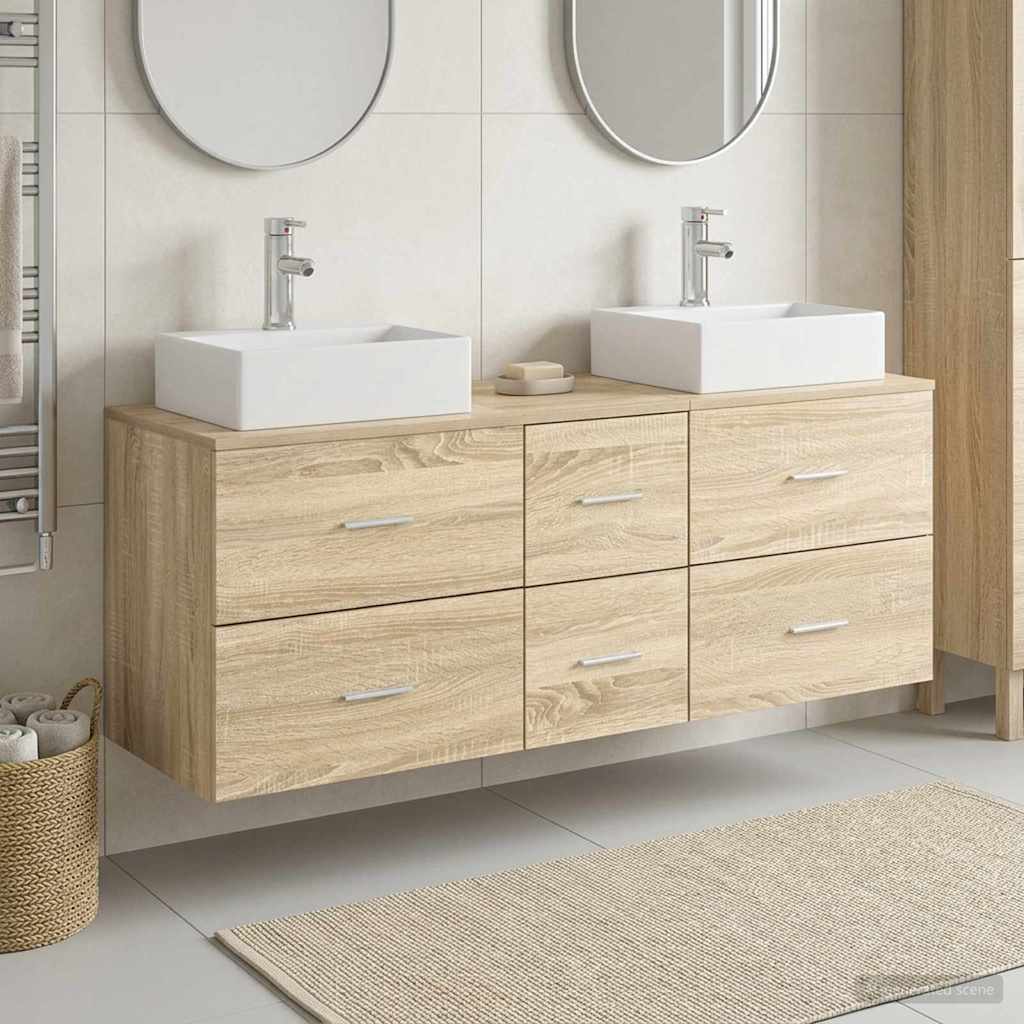 Badevrelsesskabst 3 stk. Sonoma-eg 49,5 x 41 x 62,5 cm